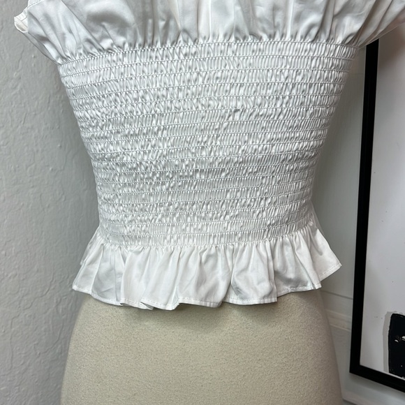 Maggie Marilyn White Cotton Ruffled Tube Top - Picture 5 of 7